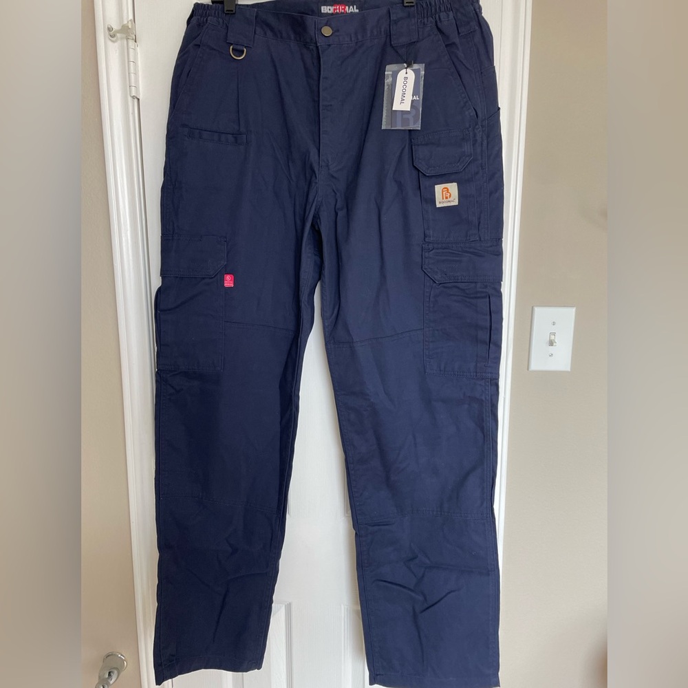 Bocomal Fire Resistant Men's Navy Cargo Work Pants